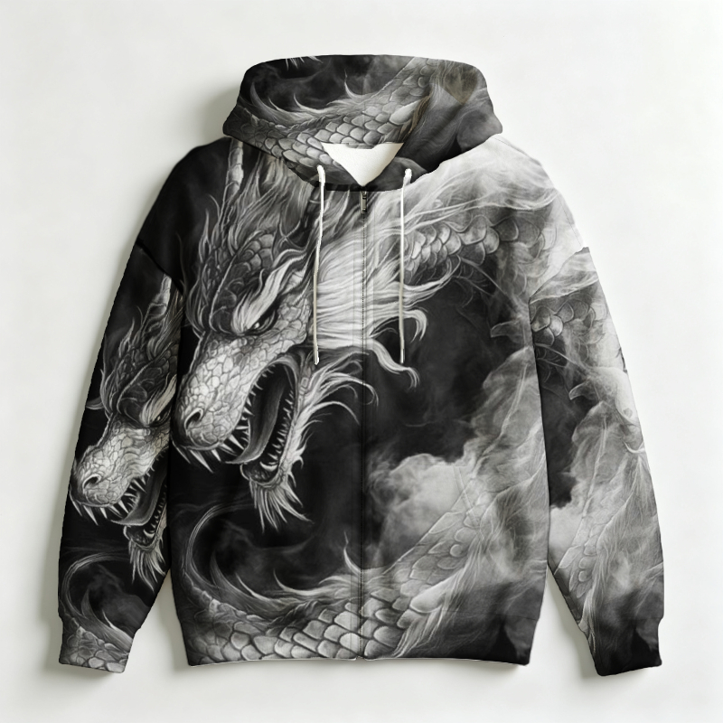 Men Zip Hooded Sweatshirt 3D A - 3D Printing Output 评论和价格