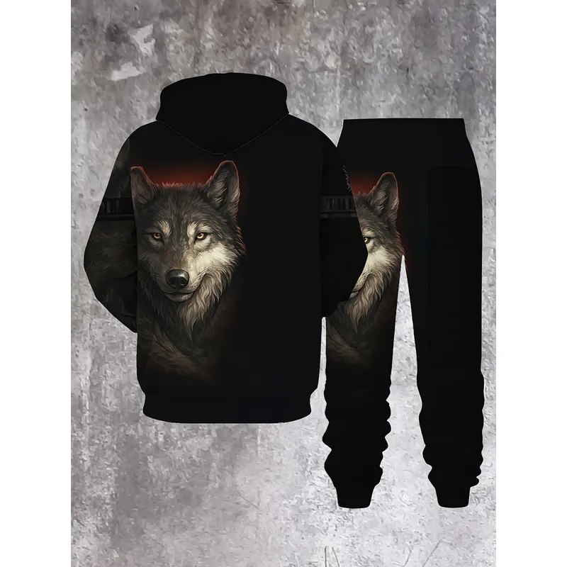 Men's Fashion Sweater Set Wolf - 3D Printing Designing 评论和价格
