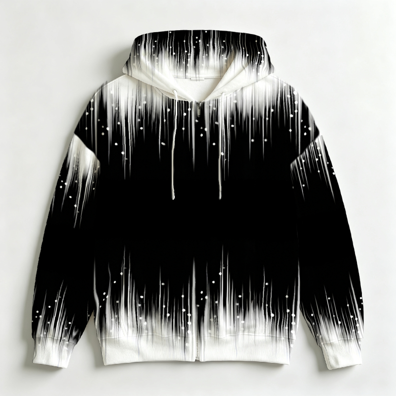 Men Zip Up Hoodie 3D Gradient  - 3D Printing Output 评论和价格