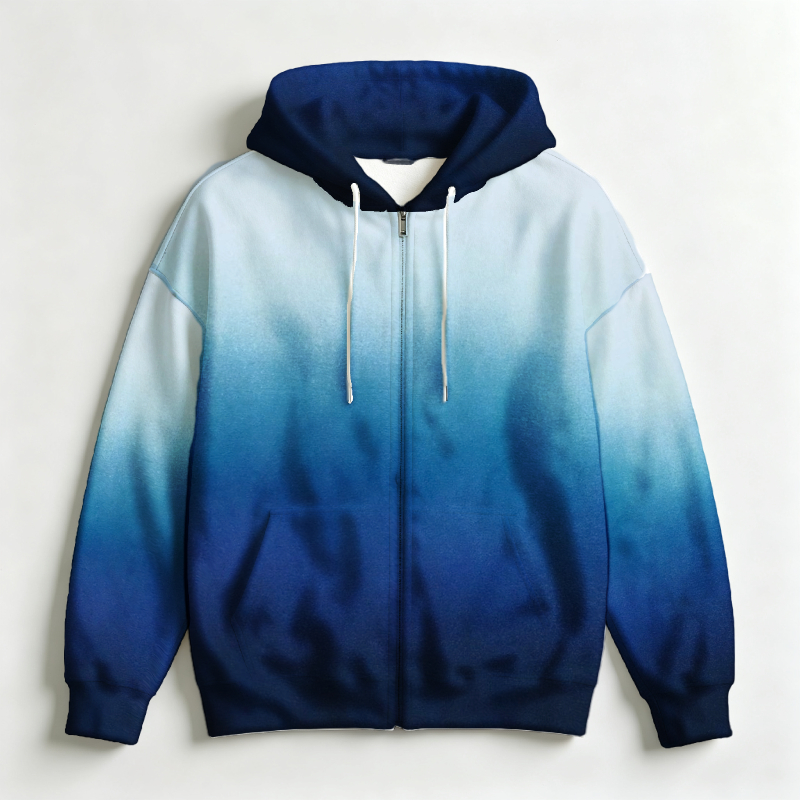 Men Zip Up Hoodie 3D Gradient  - 3D Printing Output 评论和价格