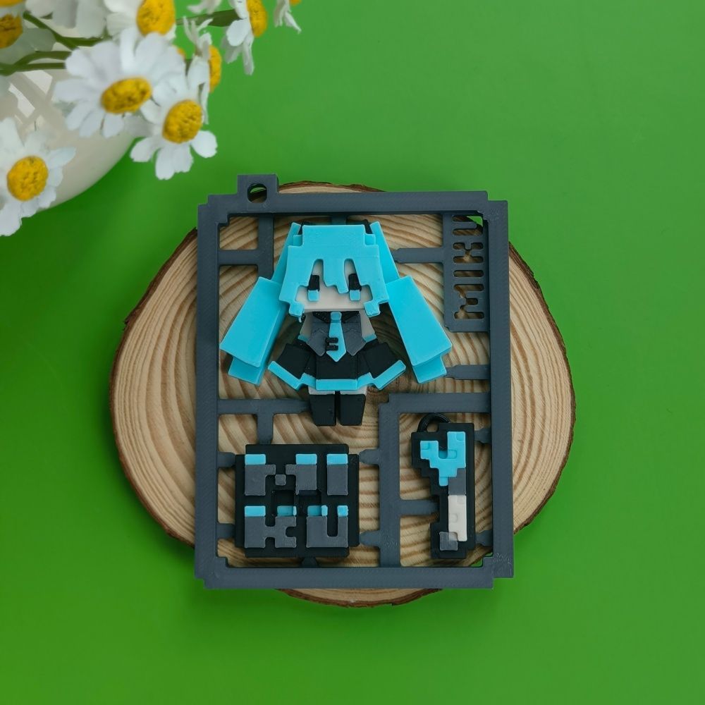 3D Printed Cute Pixel Hatsune  - 3D Printing Model Free 评论和价格