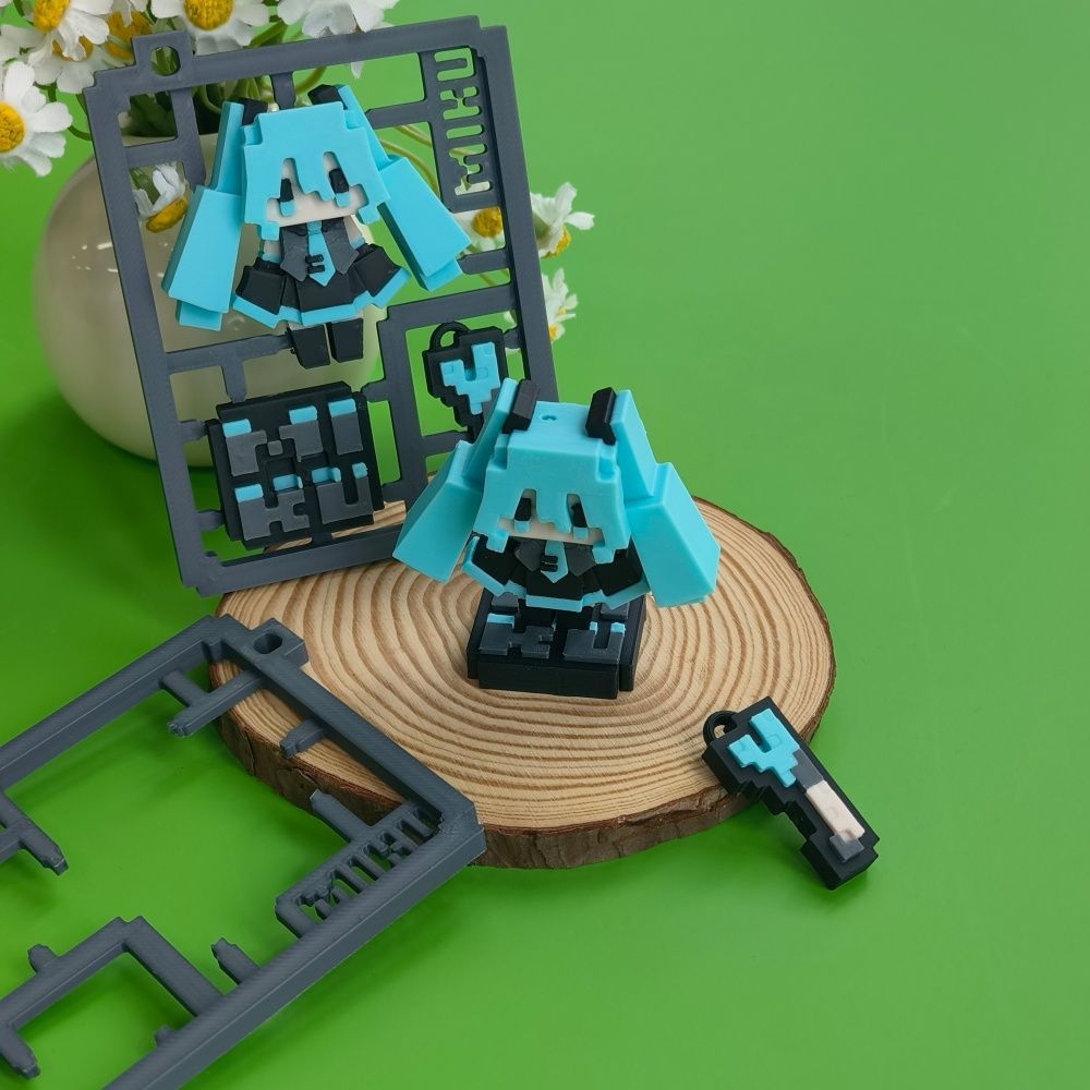 3D Printed Cute Pixel Hatsune  - 3D Printing Model Free 评论和价格
